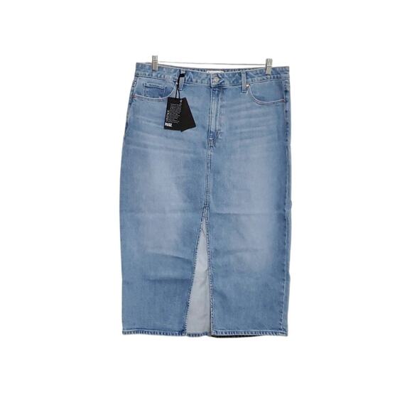 NWT PAIGE Denim Midi Skirt Long Jean Stretch Stretchy Skirt Sz 34 - Picture 2 of 10